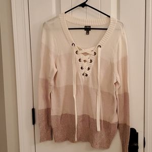 Beige, tan and light brown sweater